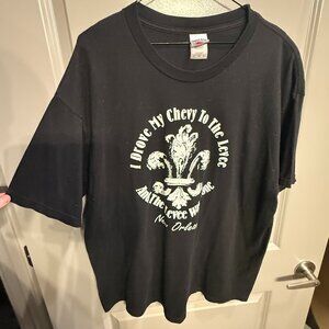 Tennessee River T-Shirt Men's XL Black Cotton Chevy To The Levee VTG Y2K Outdoor